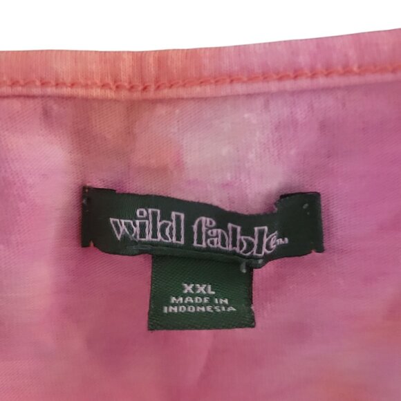 Wild Fable Pink & Orange Tie-Dye Tiered Short-Sleeve V-Neck Babydoll Dress XXL 1 - Picture 5 of 6